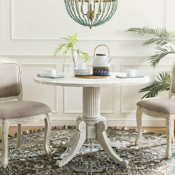 Forest Drop Leaf Dining Table, Antique White, Safavieh, Mfr#: DTB1000A